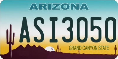 AZ license plate ASI3050