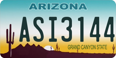 AZ license plate ASI3144