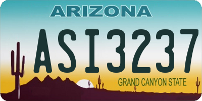 AZ license plate ASI3237