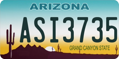 AZ license plate ASI3735