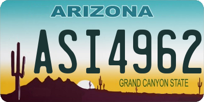 AZ license plate ASI4962