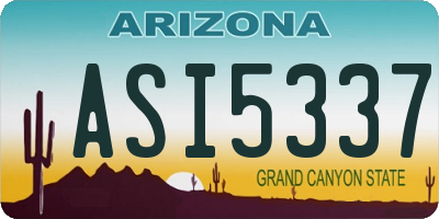 AZ license plate ASI5337