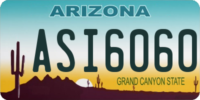 AZ license plate ASI6060