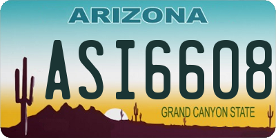 AZ license plate ASI6608