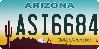AZ license plate ASI6684