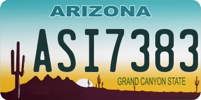 AZ license plate ASI7383