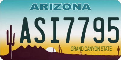 AZ license plate ASI7795