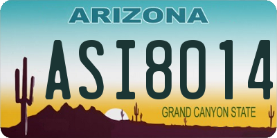 AZ license plate ASI8014