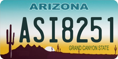 AZ license plate ASI8251