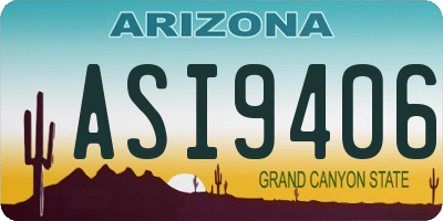 AZ license plate ASI9406