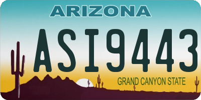 AZ license plate ASI9443