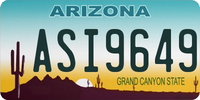 AZ license plate ASI9649
