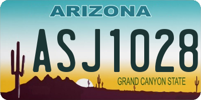 AZ license plate ASJ1028