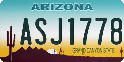 AZ license plate ASJ1778