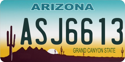 AZ license plate ASJ6613