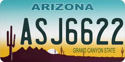 AZ license plate ASJ6622