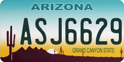 AZ license plate ASJ6629