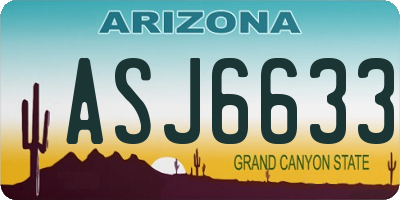 AZ license plate ASJ6633