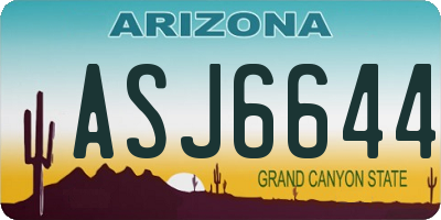 AZ license plate ASJ6644