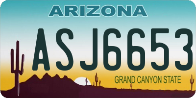 AZ license plate ASJ6653