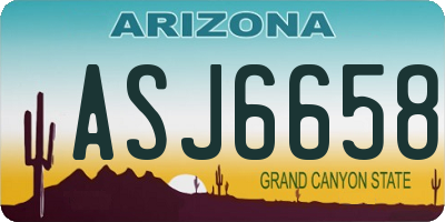 AZ license plate ASJ6658