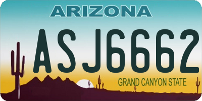 AZ license plate ASJ6662