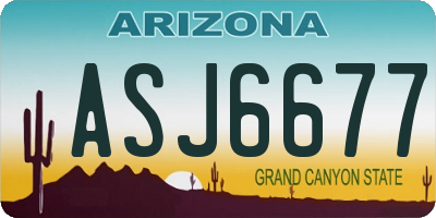 AZ license plate ASJ6677