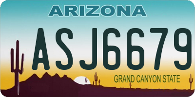 AZ license plate ASJ6679