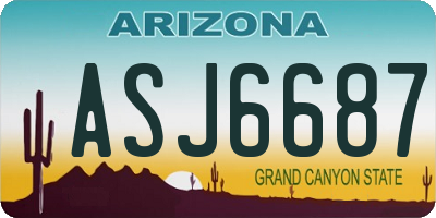AZ license plate ASJ6687