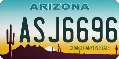 AZ license plate ASJ6696