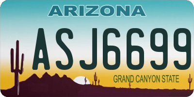 AZ license plate ASJ6699