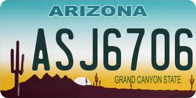 AZ license plate ASJ6706