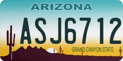 AZ license plate ASJ6712