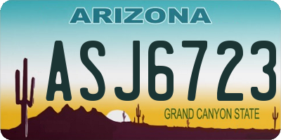 AZ license plate ASJ6723