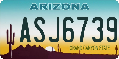 AZ license plate ASJ6739