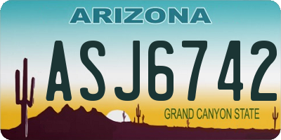 AZ license plate ASJ6742
