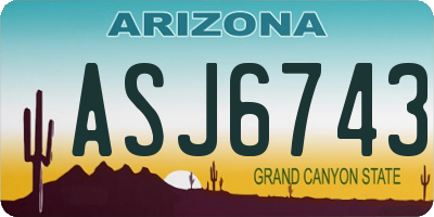 AZ license plate ASJ6743