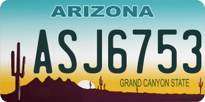 AZ license plate ASJ6753