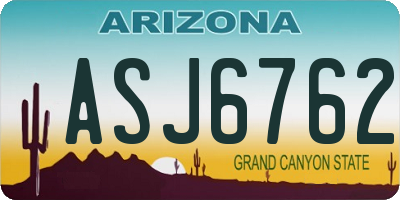 AZ license plate ASJ6762