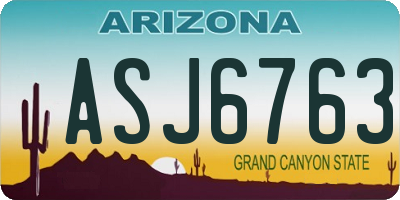 AZ license plate ASJ6763