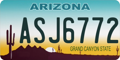 AZ license plate ASJ6772