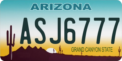 AZ license plate ASJ6777