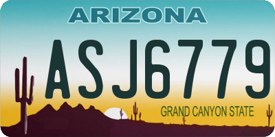 AZ license plate ASJ6779