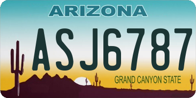 AZ license plate ASJ6787