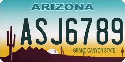 AZ license plate ASJ6789