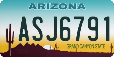 AZ license plate ASJ6791