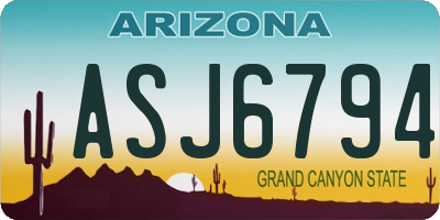 AZ license plate ASJ6794