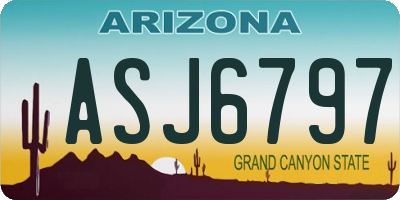 AZ license plate ASJ6797
