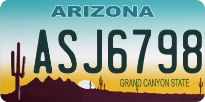 AZ license plate ASJ6798