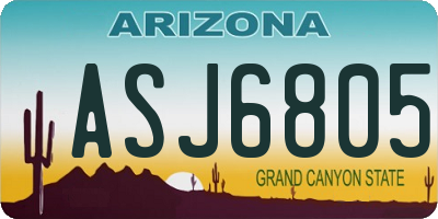 AZ license plate ASJ6805